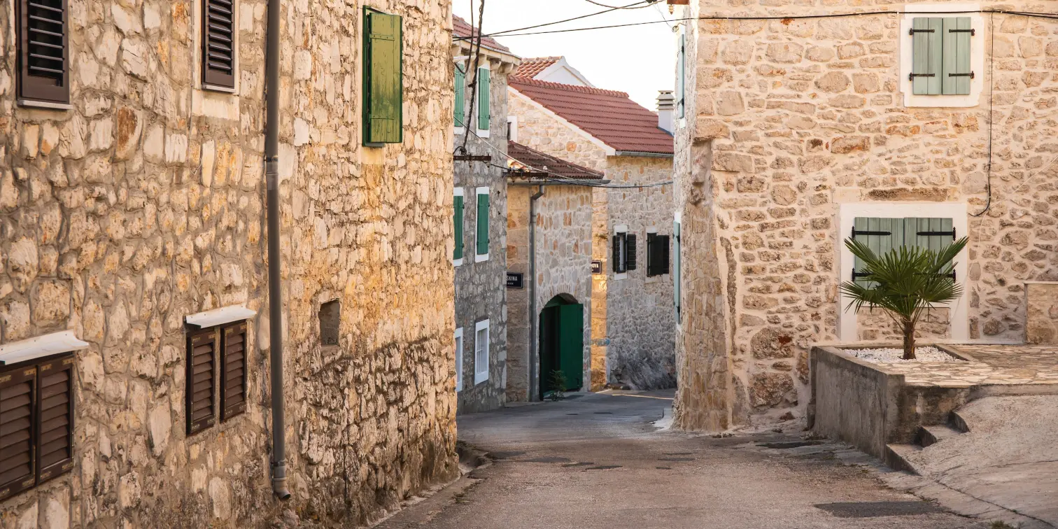 Streets in town Murter, Island of Murter, Dalmatia, Croatia