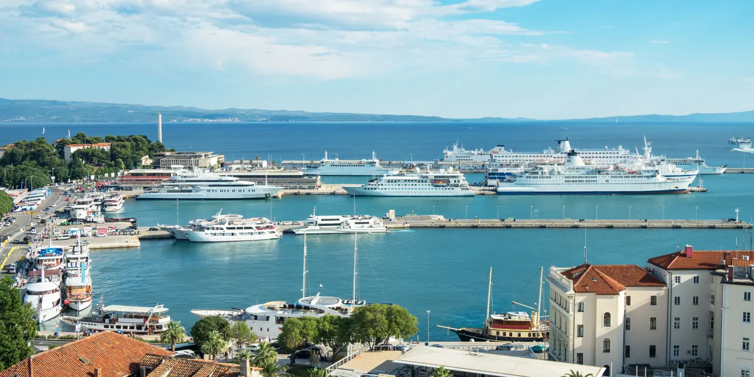 View on the Ferry port of Split, Croatia.